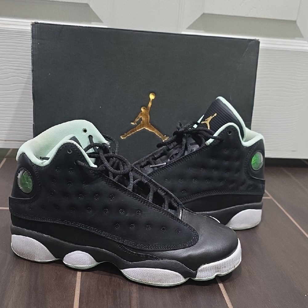 Jordan Black and Green Sneakers Iconic Design